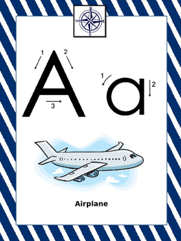 Preview of Travel Themed Alphabet Posters with Letter Formation Guide