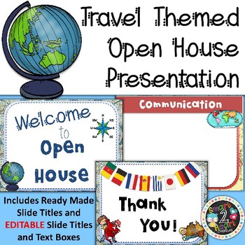 Preview of Travel Themed Back to School Open House Powerpoint