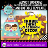 Travel Themed Classroom and Bulletin Board Decor Bundle EDITABLE