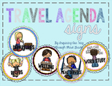 Travel-Themed Daily Agenda Signs