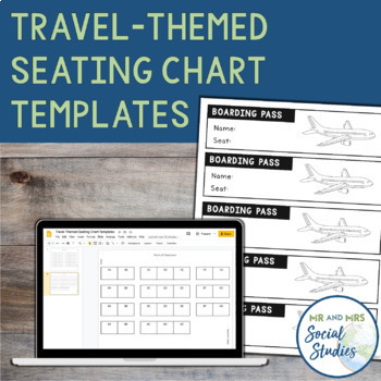 Preview of Travel-Themed Editable Seating Chart Template and Boarding Passes