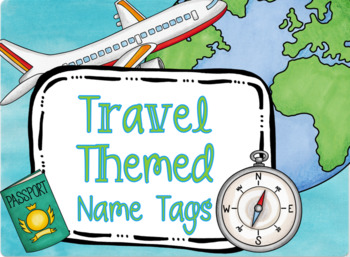 travel theme name tags