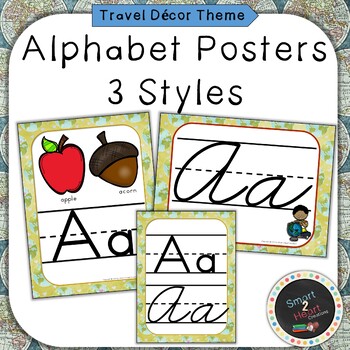 Travel Themed Alphabet Posters (Print and Cursive) by Smart 2 Heart ...