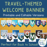 Travel Themed Printable Welcome Banner | Travel Theme Bull
