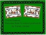Travel-Themed Welcome Back to School postcards 3rd grade