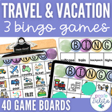 Travel & Vacation Vocabulary Game BINGO - ESL / ELL Newcomer