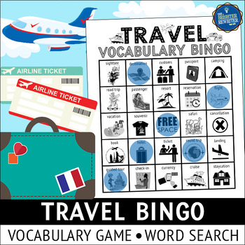 Preview of Travel Vocabulary Bingo Game and Word Search