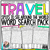 Travel Word Search Pack  | Places to See Around the World 