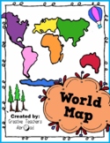 Travel - World Map  + Continents book and bonus Geography 