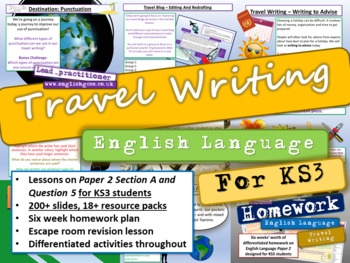 Preview of Travel Writing Complete Unit Grade 6, 7, 8