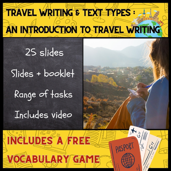 Preview of Travel Writing - Introduction - 2024 (25 page booklet + lesson + video!)