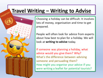 Preview of Travel Writing Leaflet