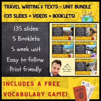 Preview of Travel Writing & Text Types - Complete Unit Bundle - 2024 (135 slides  + videos)