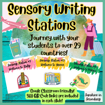Preview of Travel around the world with sensory writing stations! Show not tell & imagery!