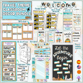 Travel classroom decor theme Bundle- bilingual- Pack decor