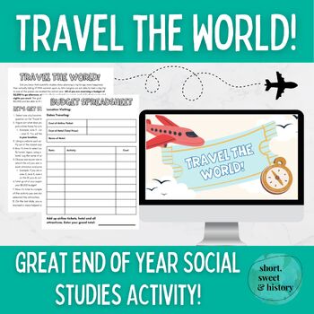 Preview of Travel the World! Plan a Summer Trip - End of Year Social Studies Activity!