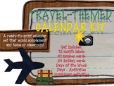 Travel-themed Printable Calendar Set