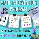 Math Intervention Program SPED & RTI progress monitoring E