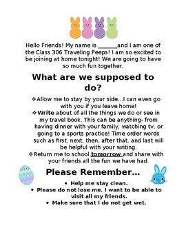 Preview of Traveling Peeps! Easter/Spring Writing Activity