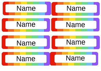 Preview of Tray Labels - Rainbow Themed