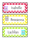 Tray labels owls