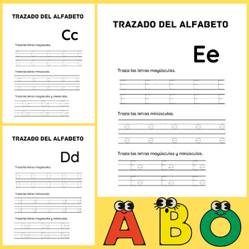Trazado del alfabeto español | Spanish Alphabet tracing worksheets A-Z ...