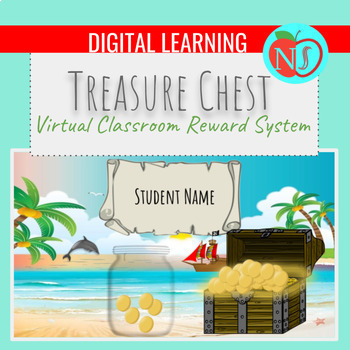 Preview of Treasure Chest Virtual Classroom Reward Chart | Editable Online Reward System