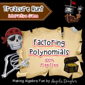 Preview of Treasure Hunt Interactive Game Algebra Factoring Polynomials Review