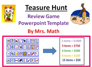 Preview of Treasure Hunt Review Game Power Point Template (Mrs Math)