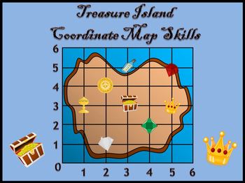 Preview of Coordinate Graphing - Treasure Island Map Skills