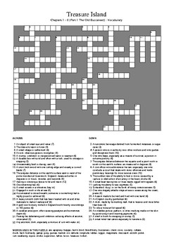 Treasure Island Part 1 Vocabulary Crossword Puzzle by M Walsh TPT