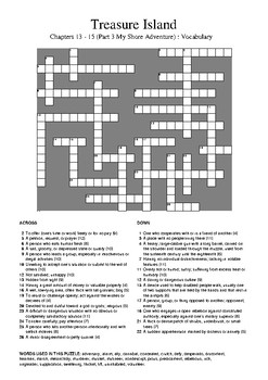 Treasure Island Part 3 Vocabulary Crossword Puzzle by M Walsh TpT