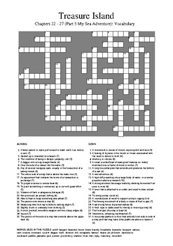 Treasure Island Part 5 Vocabulary Crossword Puzzle by M Walsh TPT