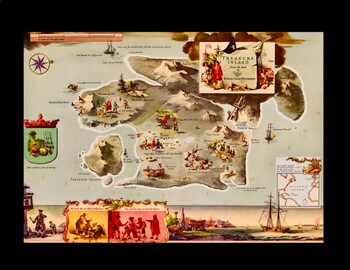 Preview of Treasure Island by Robert Louis Stevenson Literary Map Digitally Remastered