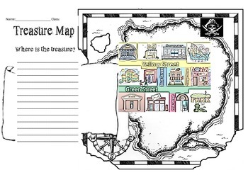 Preview of Treasure Map Template- ESL directions lesson