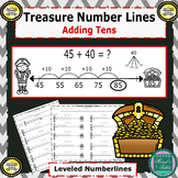 Treasure Number Lines- Adding By Tens Leveled Number Lines