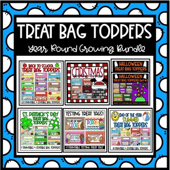 Preview of Treat Bag Tags Bundle Treat Tags Gift Tags Holidays Back to School End of Year