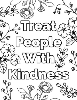 Treat People With Kindness Coloring Page by Itzel Vega | TPT