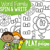 Word Family Worksheets - Spin, Read and Write