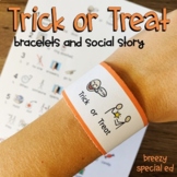 FREE Trick or Treat social story + communication bracelets for special education