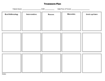 Preview of Treatment Session Plan