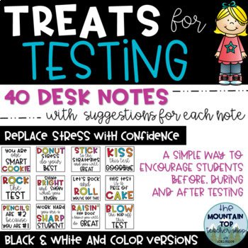 Treats for Testing--40 Desk Notes to Encourage Students 
