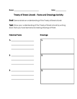 Treaty of Brest Litovsk - Facts and Drawings Activity by Jwood Education