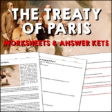 Treaty of Paris American Revolution Reading Worksheets and