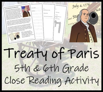 Preview of Treaty of Paris Close Reading Comprehension Activity | 5th Grade & 6th Grade