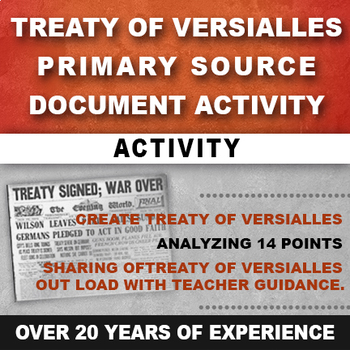 Preview of Treaty of Versailles Primary Source Activity