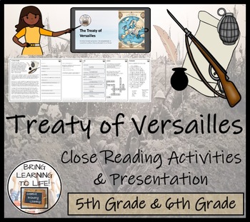 Preview of Treaty of Versailles Close Reading Comprehension Activity | 5th & 6th Grade