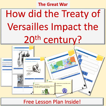 Preview of Treaty of Versailles Lesson Plan | Interwar Years | DBQ | Fourteen Points | WWI