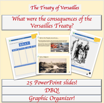 Preview of Treaty of Versailles Lesson Plan | Notes | DBQ | Graphic Organizer | World War I