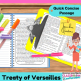 Treaty of Versailles : Non-Fiction Reading Passage : Socia